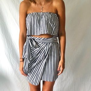 Strappy red white and blue two piece set